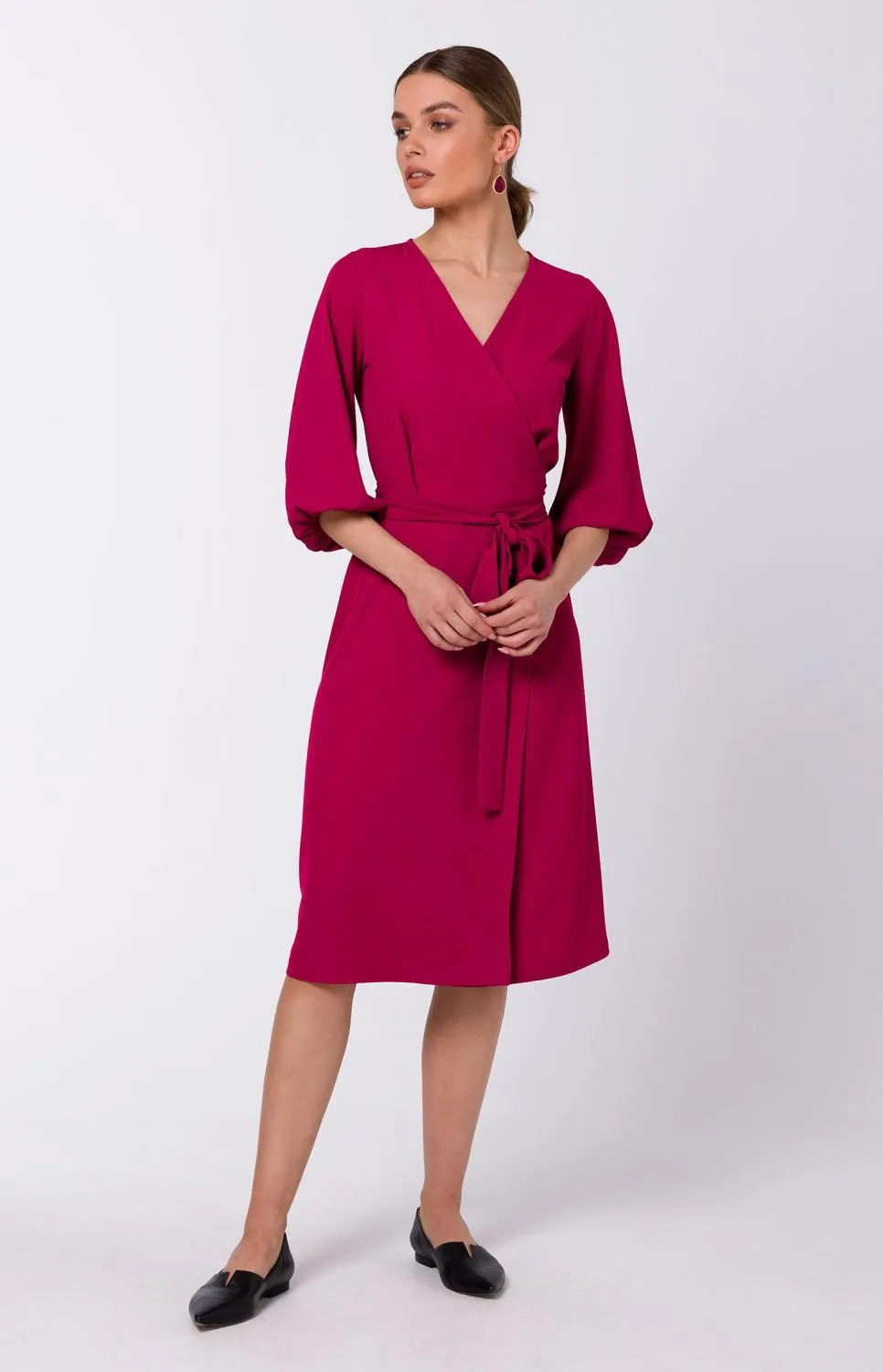 Wrap Over Plum Dress