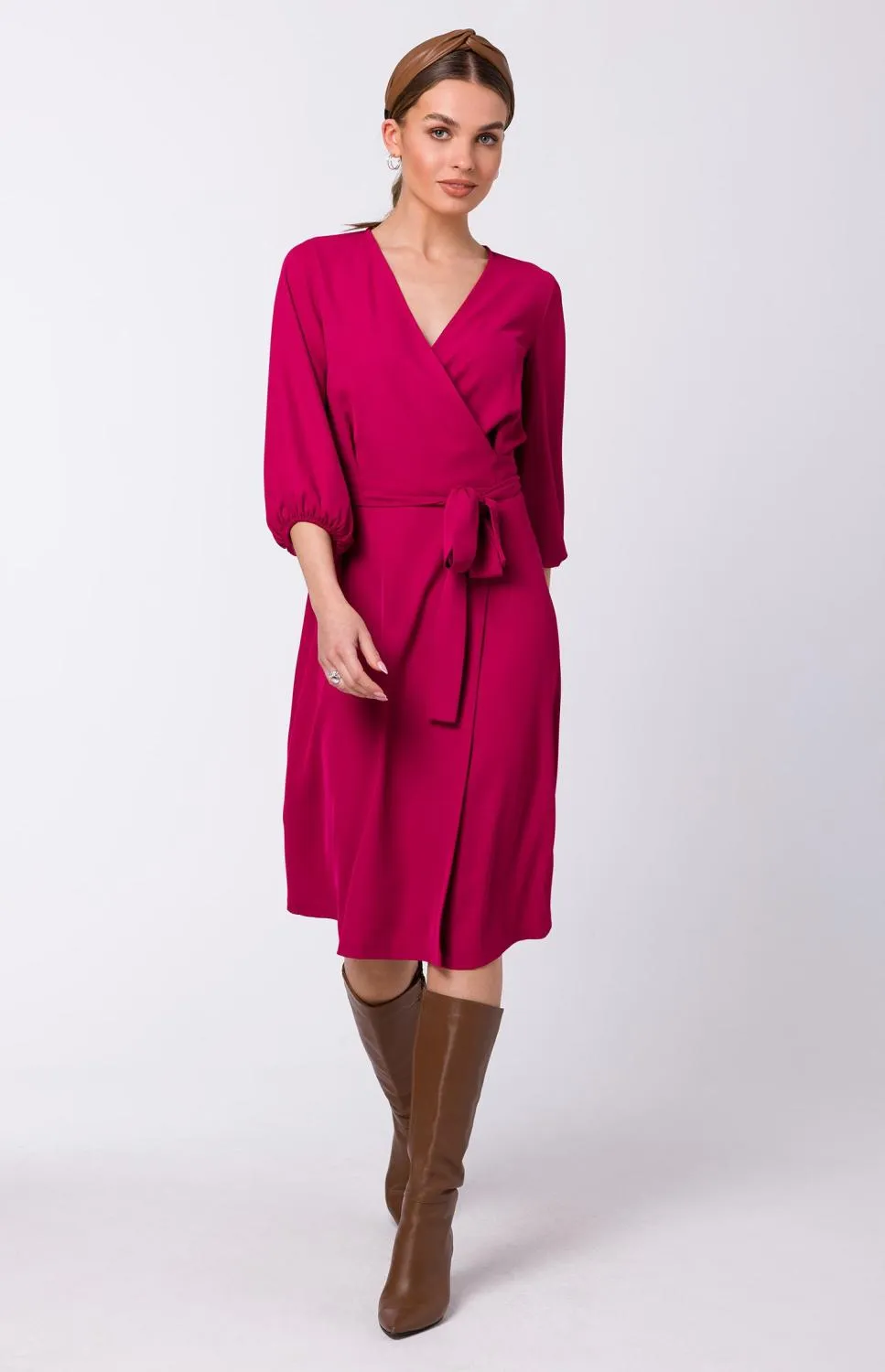 Wrap Over Plum Dress