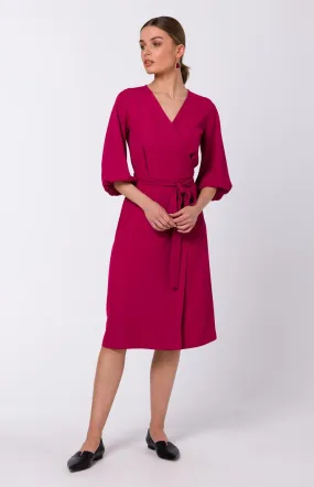 Wrap Over Plum Dress