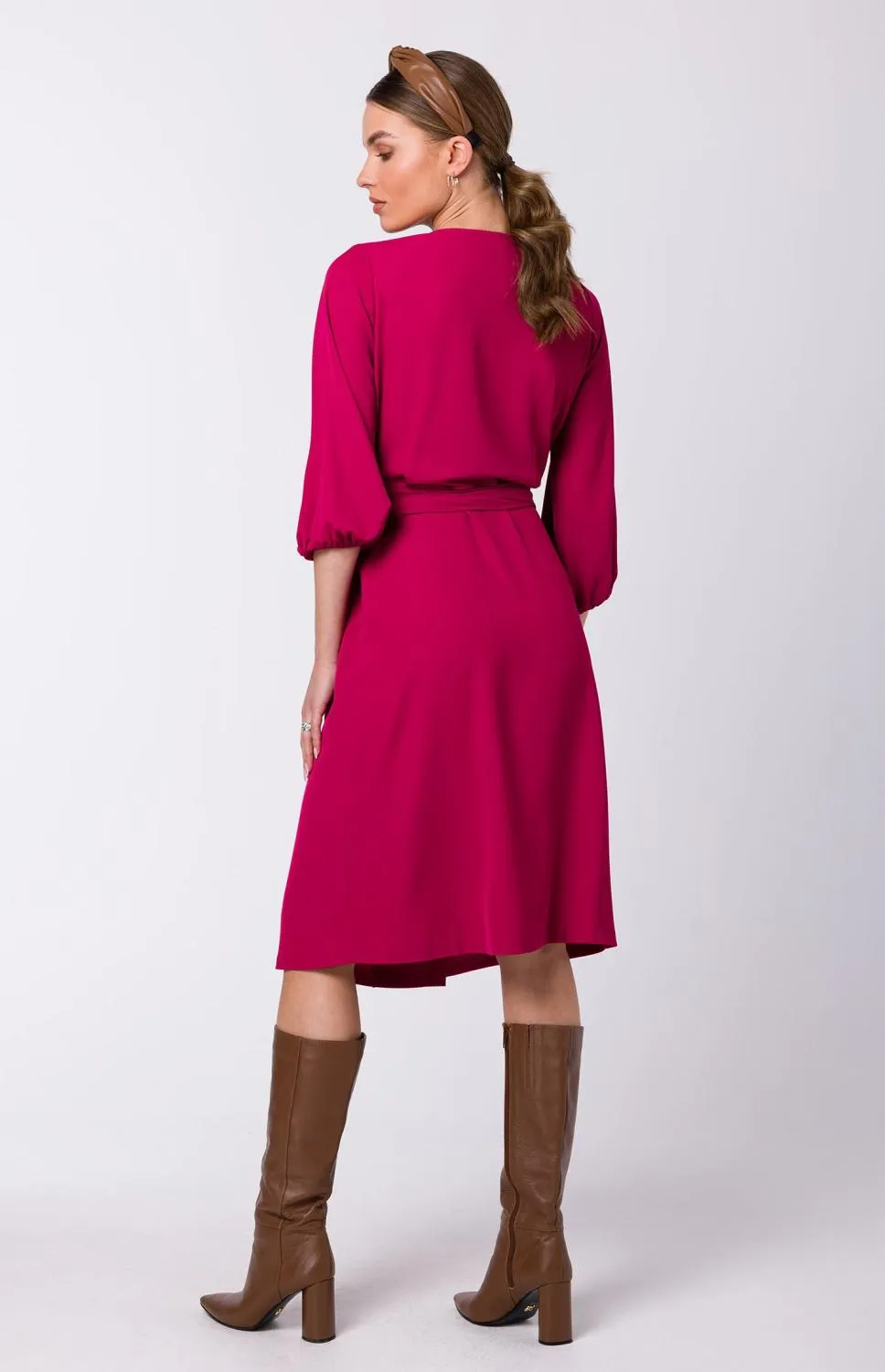 Wrap Over Plum Dress