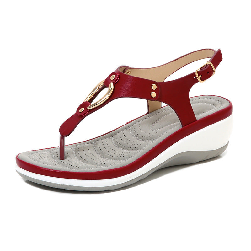 Rubber sole wedge sandals for women