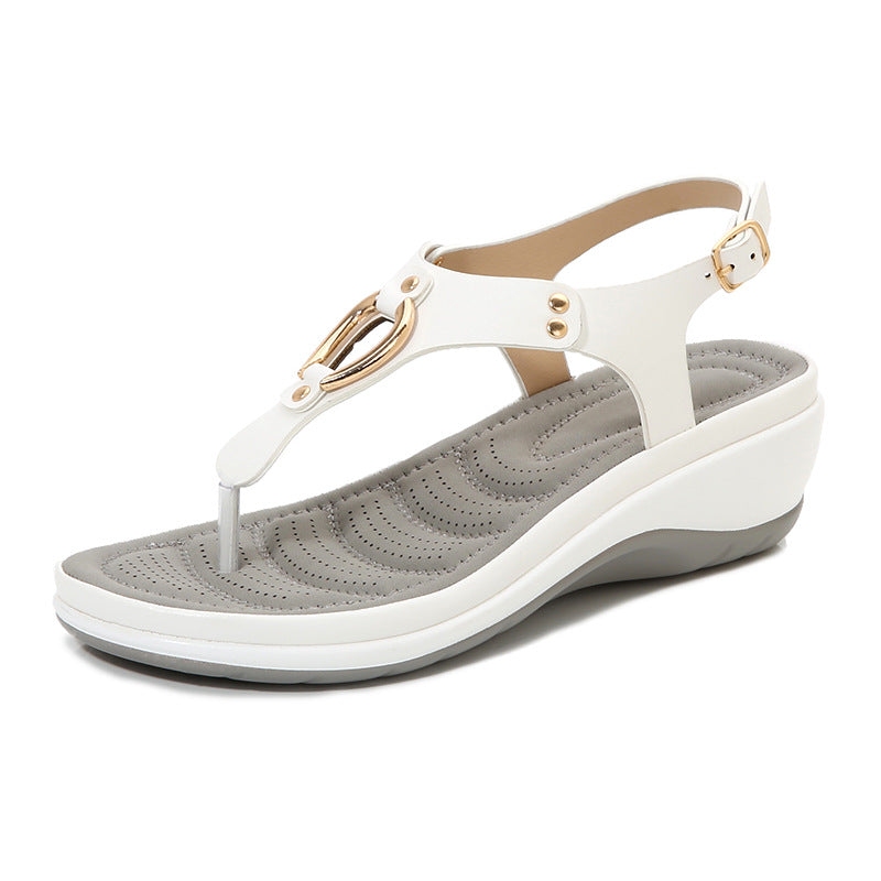 Rubber sole wedge sandals for women