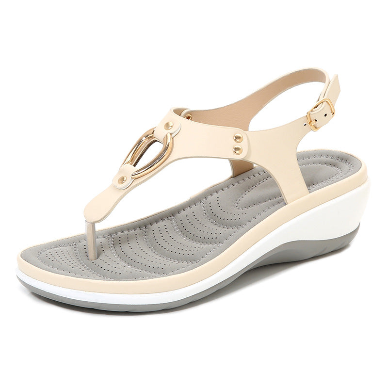 Rubber sole wedge sandals for women