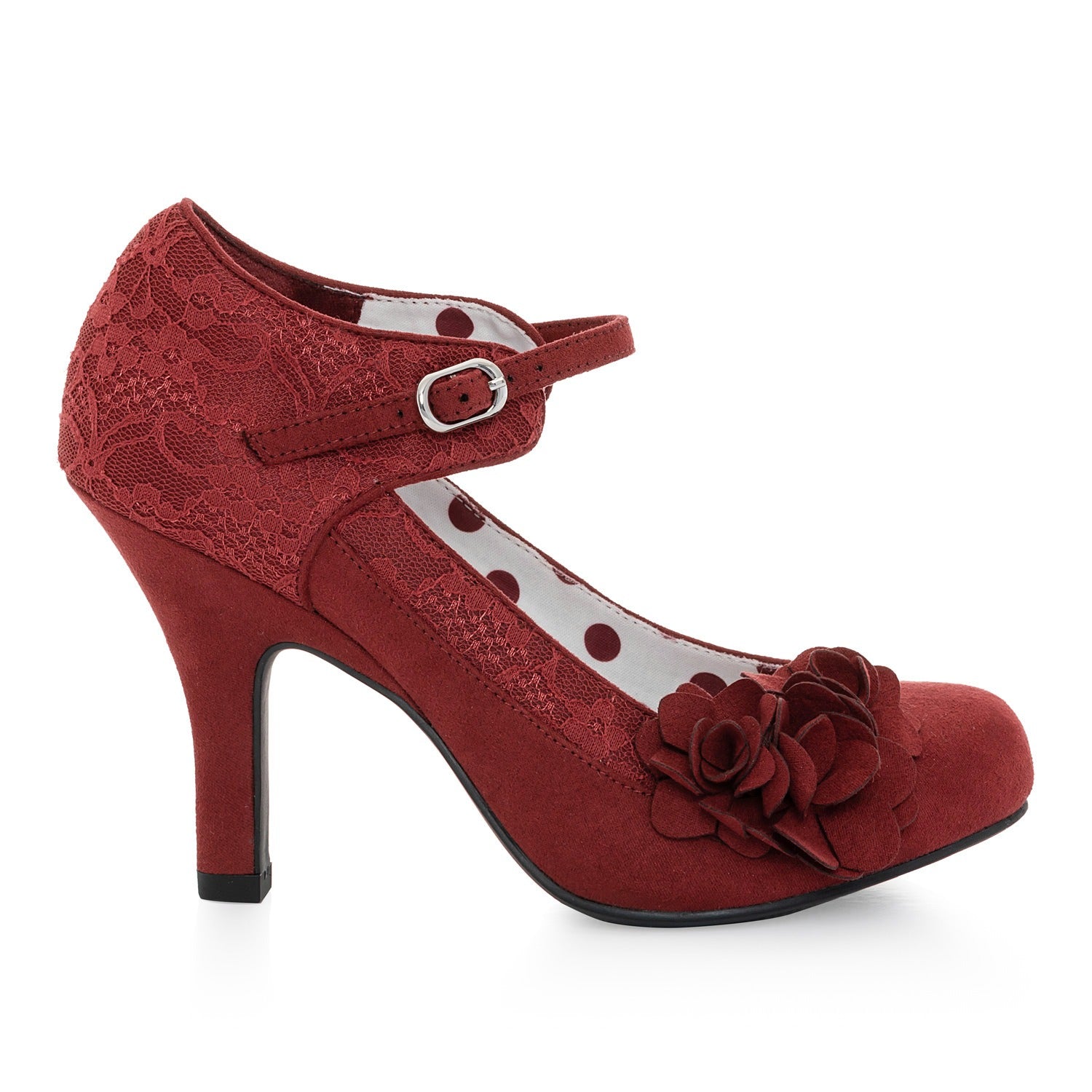 Ruby Shoo Melinda Crimson Corsage Heels