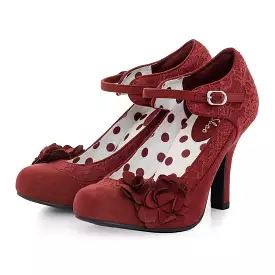 Ruby Shoo Melinda Crimson Corsage Heels