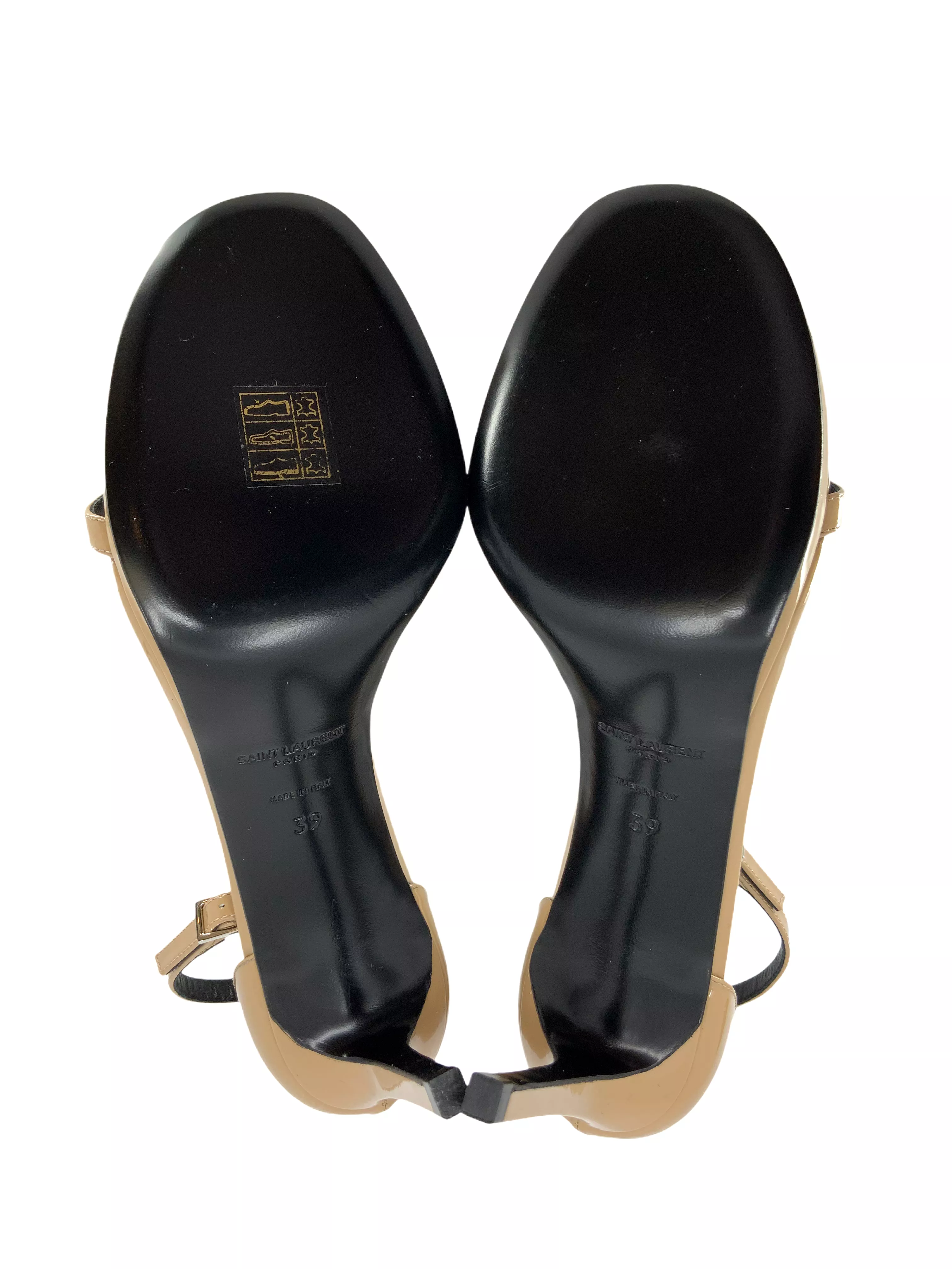 Saint Laurent Amber Patent Leather Sandals - Size 9 - Brand New