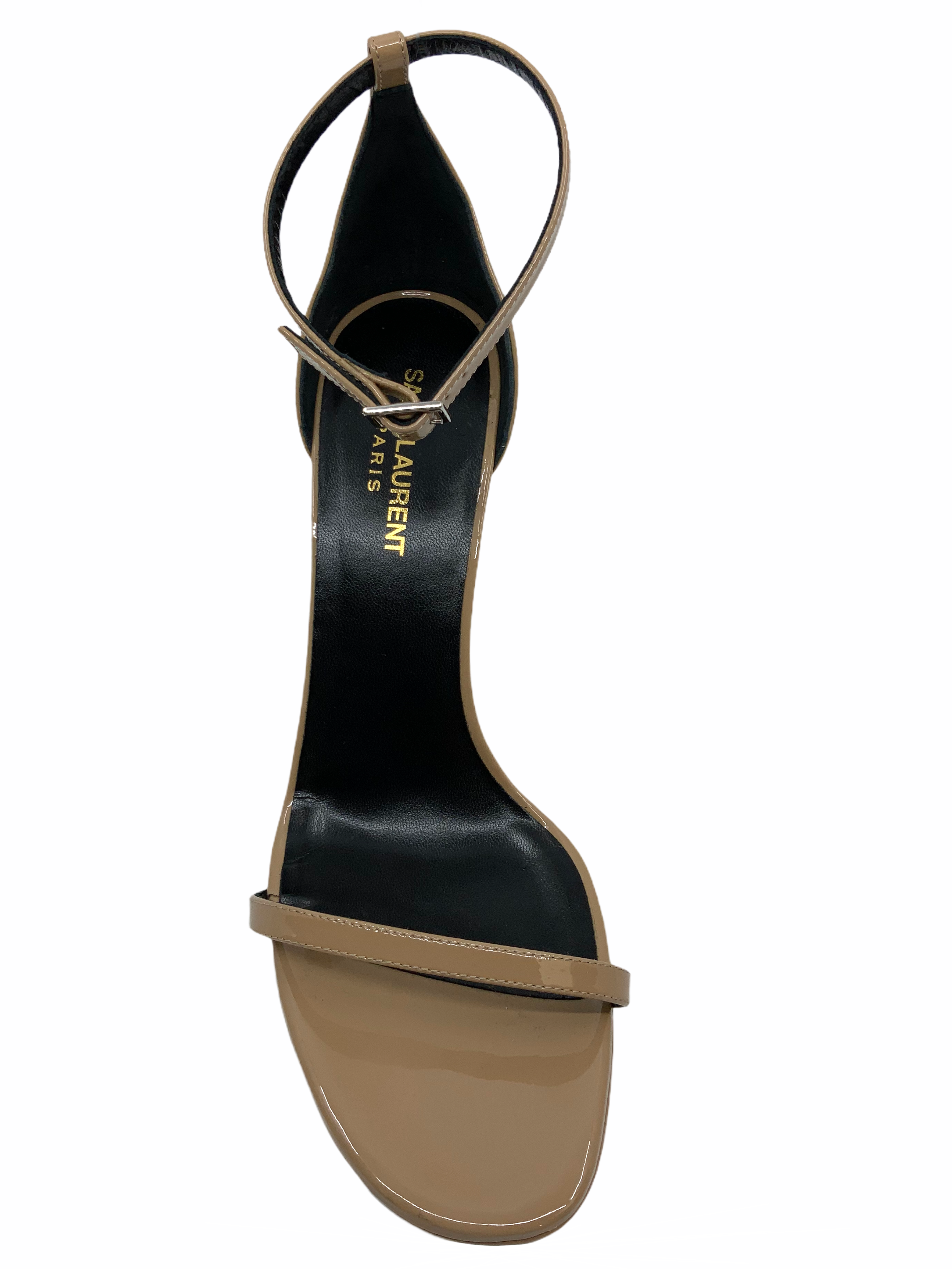 Saint Laurent Amber Patent Leather Sandals - Size 9 NEW