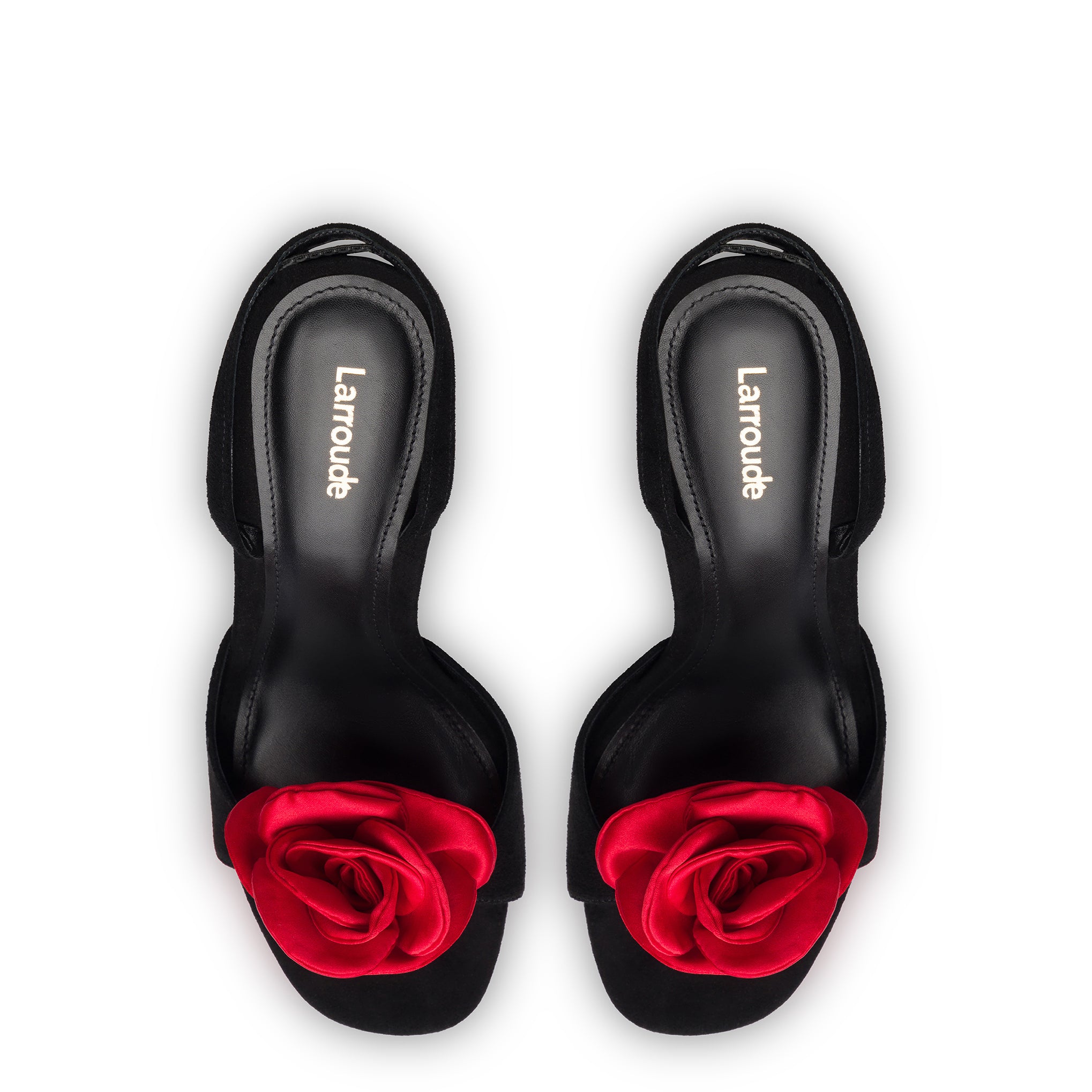 Salma Sandal - Black Suede - Scarlet Satin - Shop Now