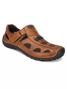 sandal for men - casual tan - solid color