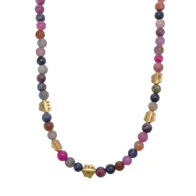 Sapphire Floral Bead Necklace