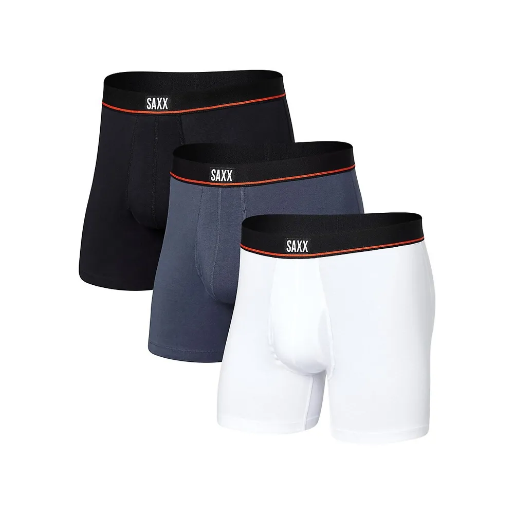 SAXX Underwear 3-Pack Stretch Cotton Slim Boxer Briefs