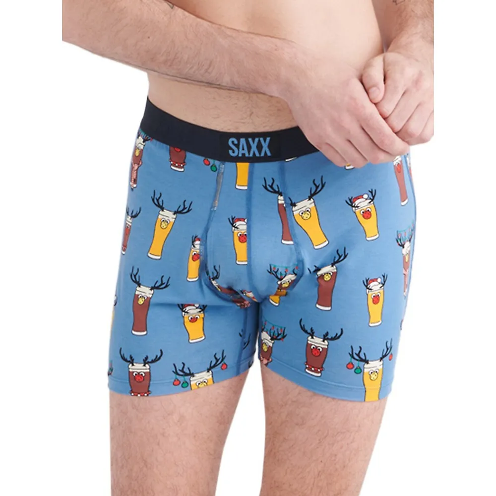 SAXX Underwear Ultra Soft Brewdolph Print Boxer Briefs