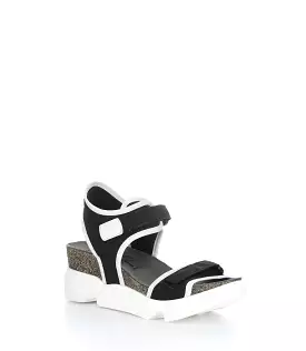 SIGO727FLY wedge sandals in black and white