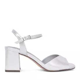 Silver block heel sandals from Menbur.