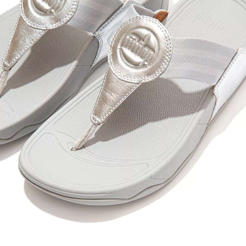 Silver FitFlop Walkstar Toe Post Sandals