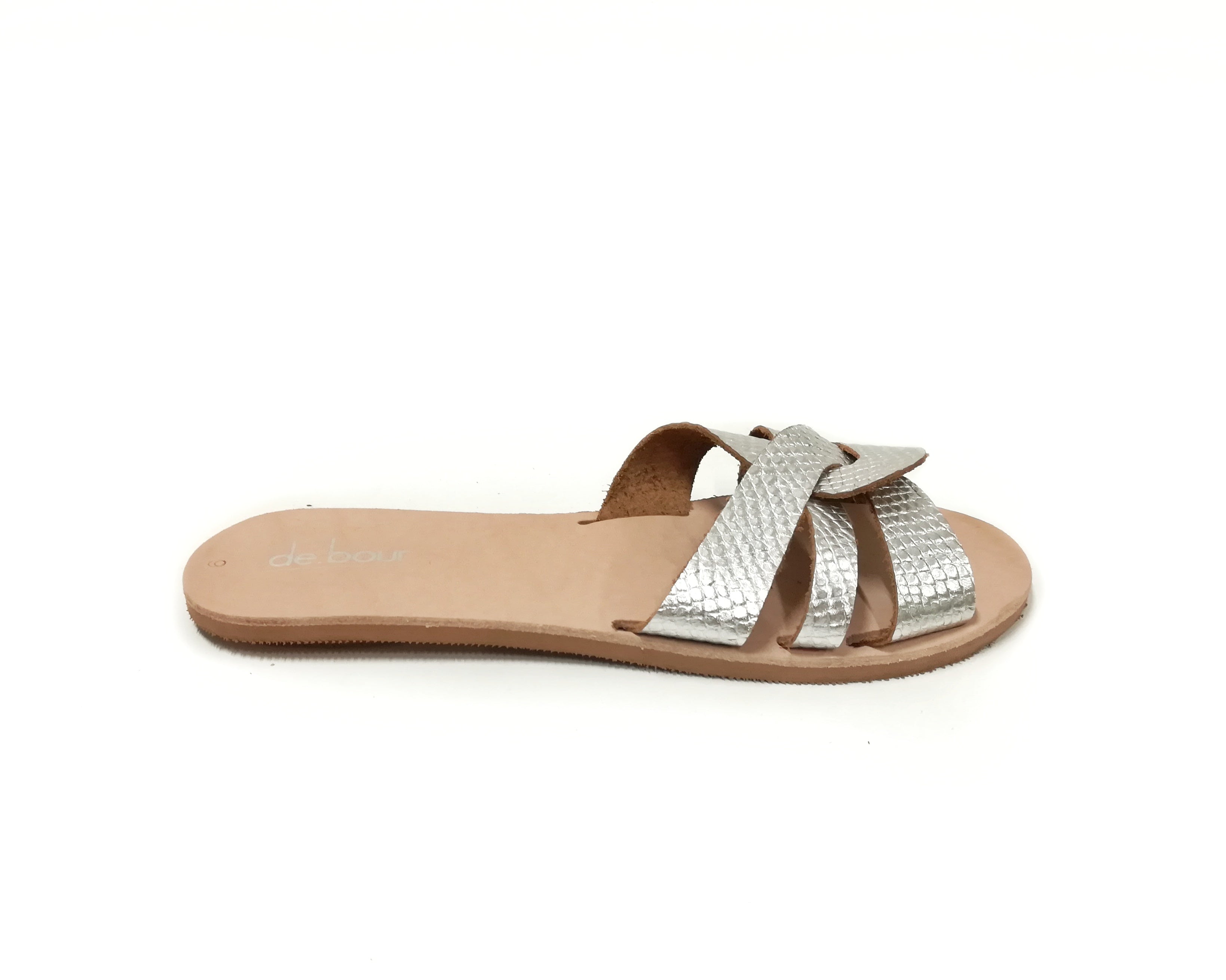 Silver Flat Slipper Sandal - EKAVI