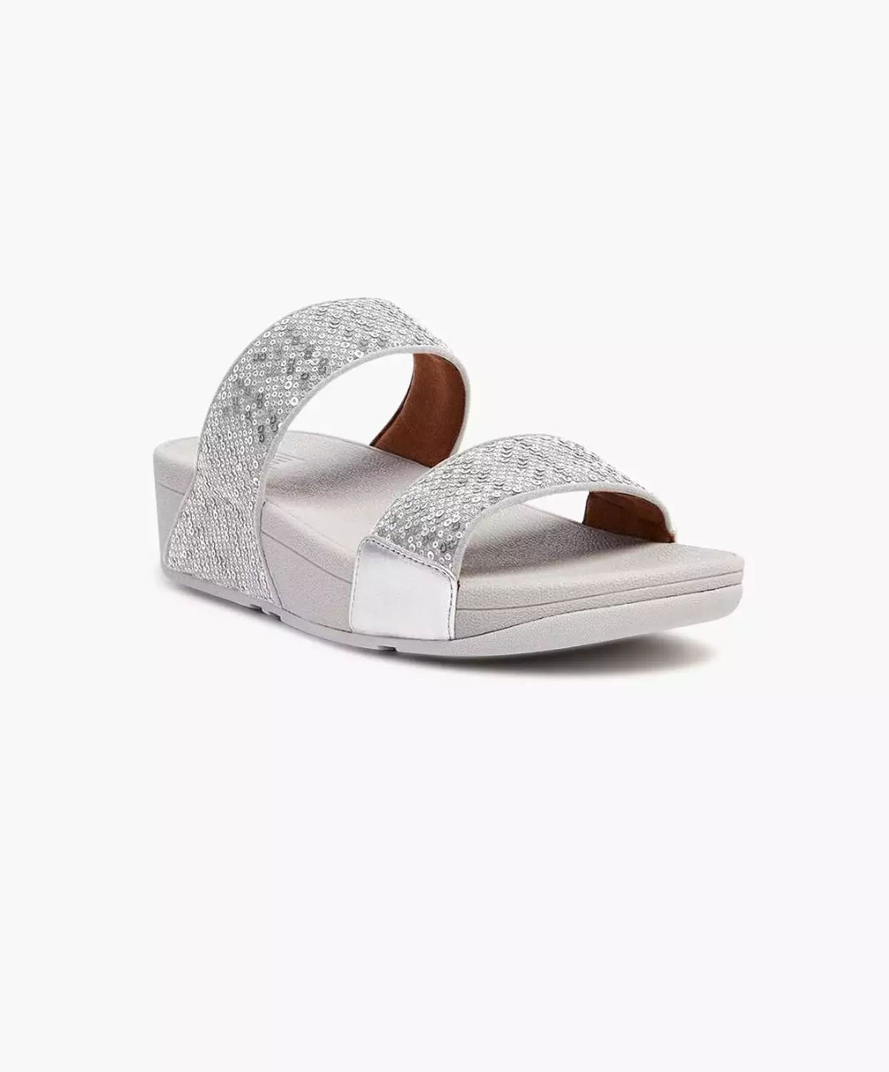 Silver Sequined Slides - FitFlop Lulu