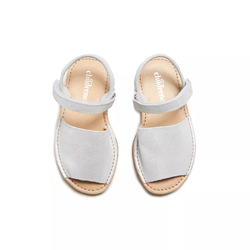 Silver Shimmer Leather Sandals-Sale