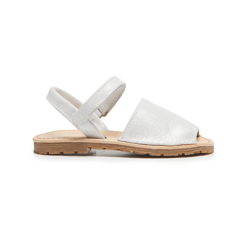 Silver Shimmer Leather Sandals