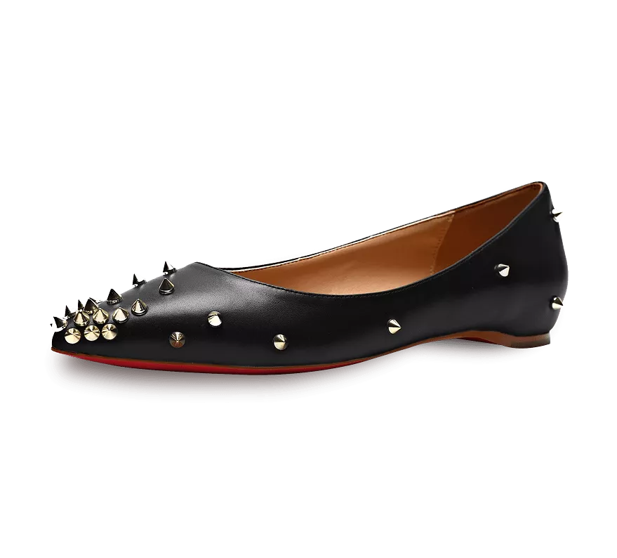 Skittle Adorned Leather Flats