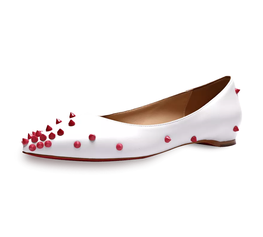 Skittle Adorned Leather Flats