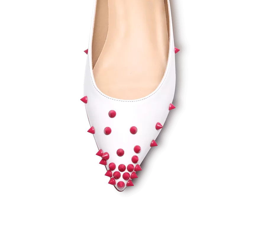 Skittle Adorned Leather Flats