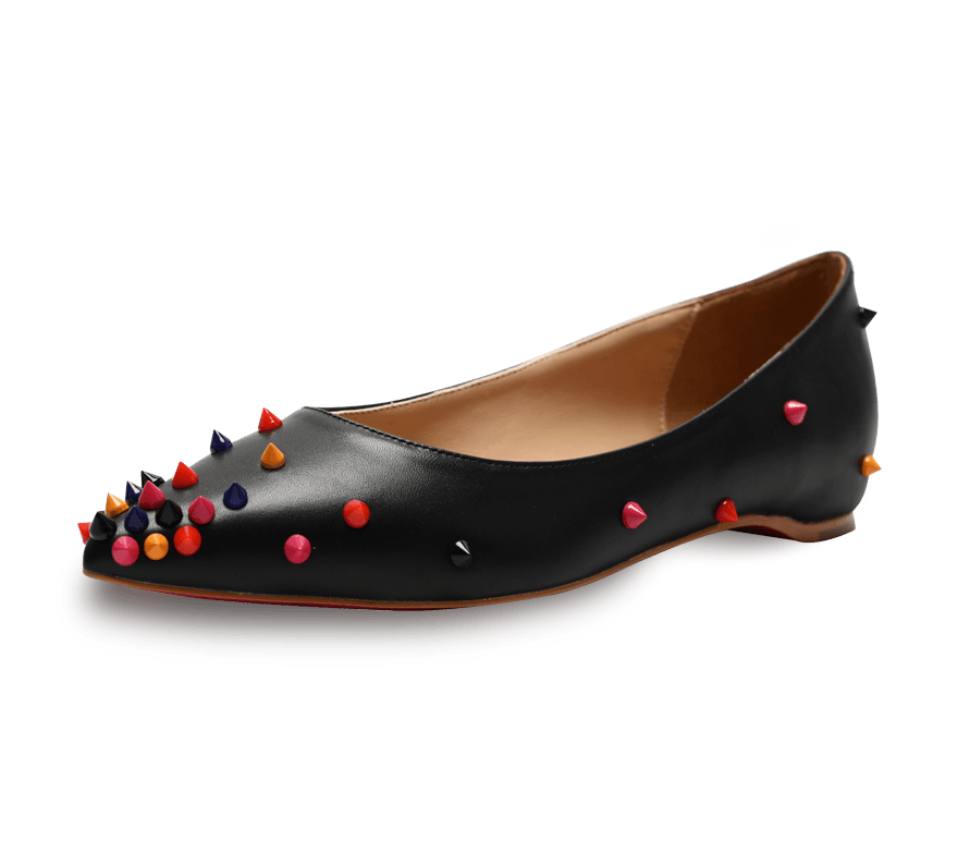 Skittle leather flats