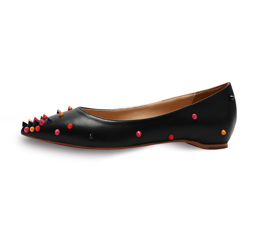 Skittle leather flats