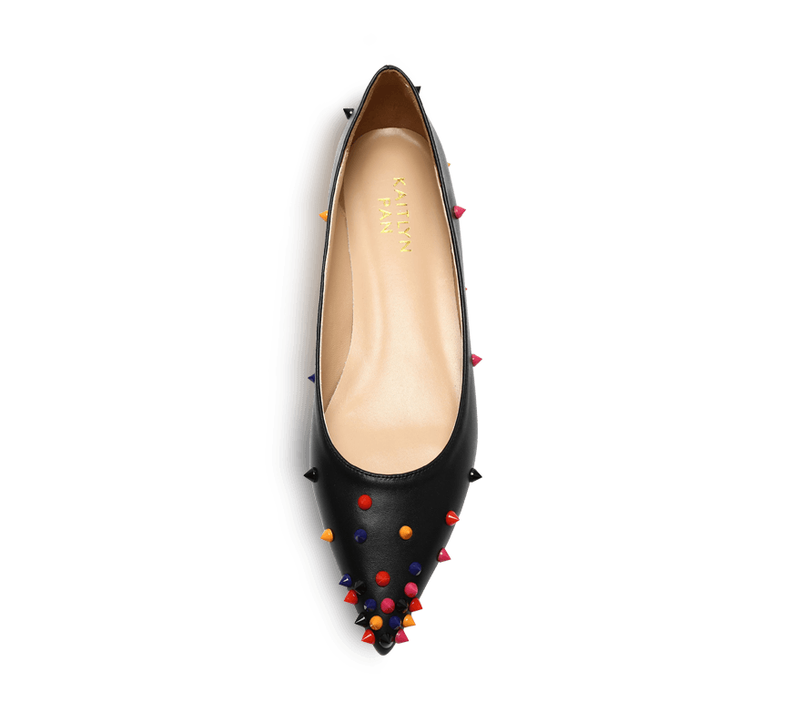 Skittle leather flats