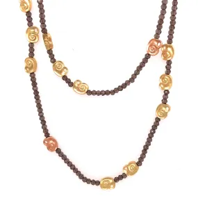 Smokey Quartz Nautilus Bead Necklace