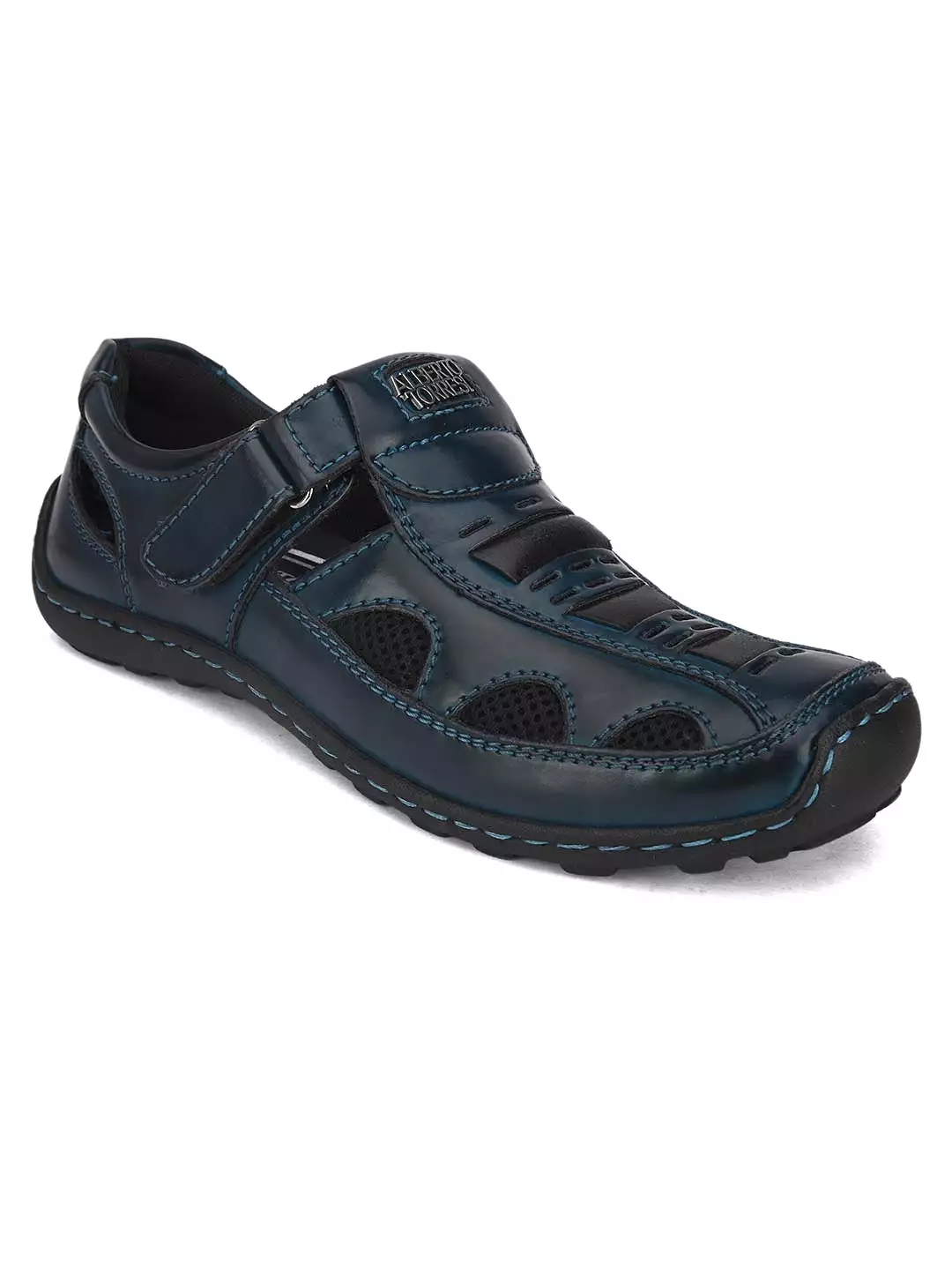 Solid men's blue casual sandal