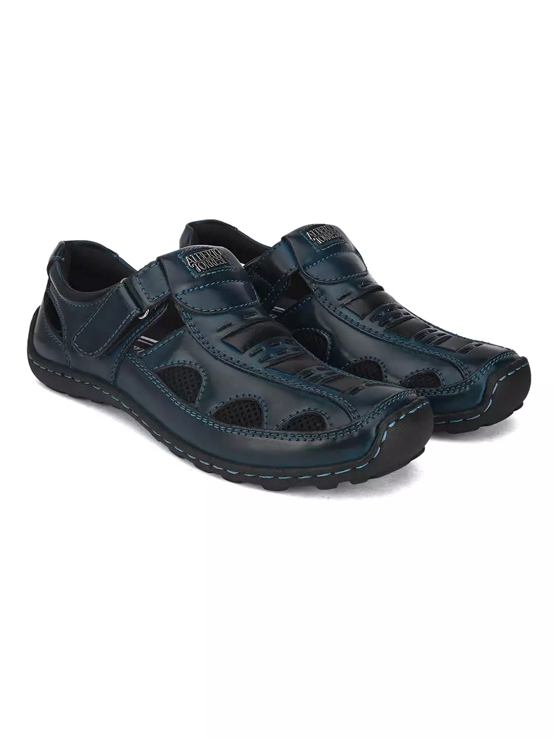 Solid men's blue casual sandal