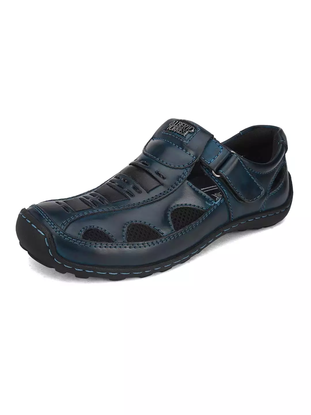 Solid men's blue casual sandal