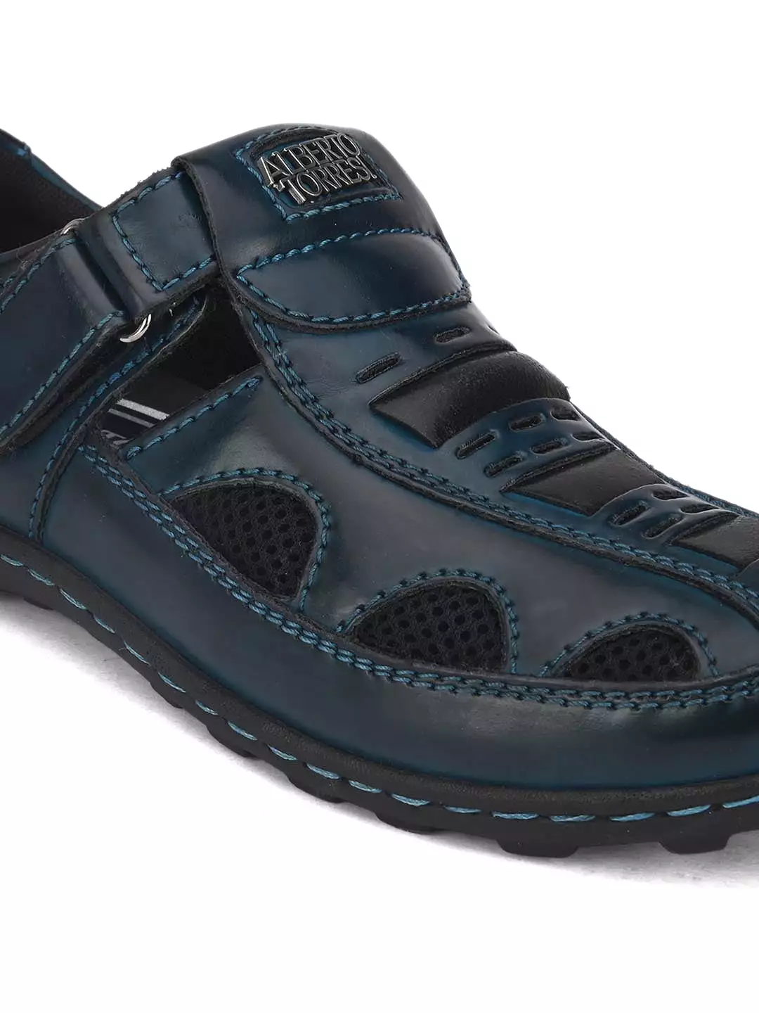 Solid men's blue casual sandal