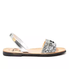 Sparkling Leather Women's Open Toe Menorcan Sandal - A 1550