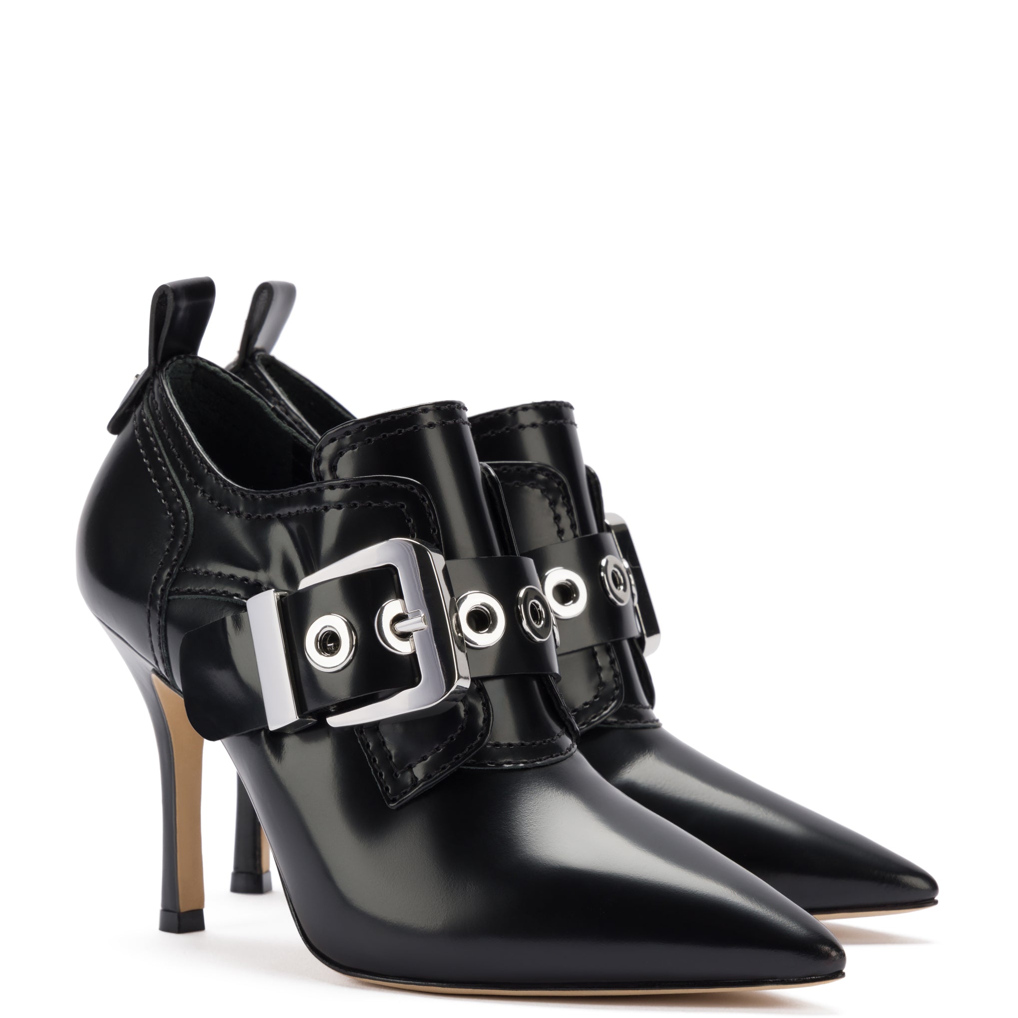 Stewart Black Leather Bootie