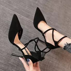 Stiletto Pointed Sandals Black - Google-search optimized.