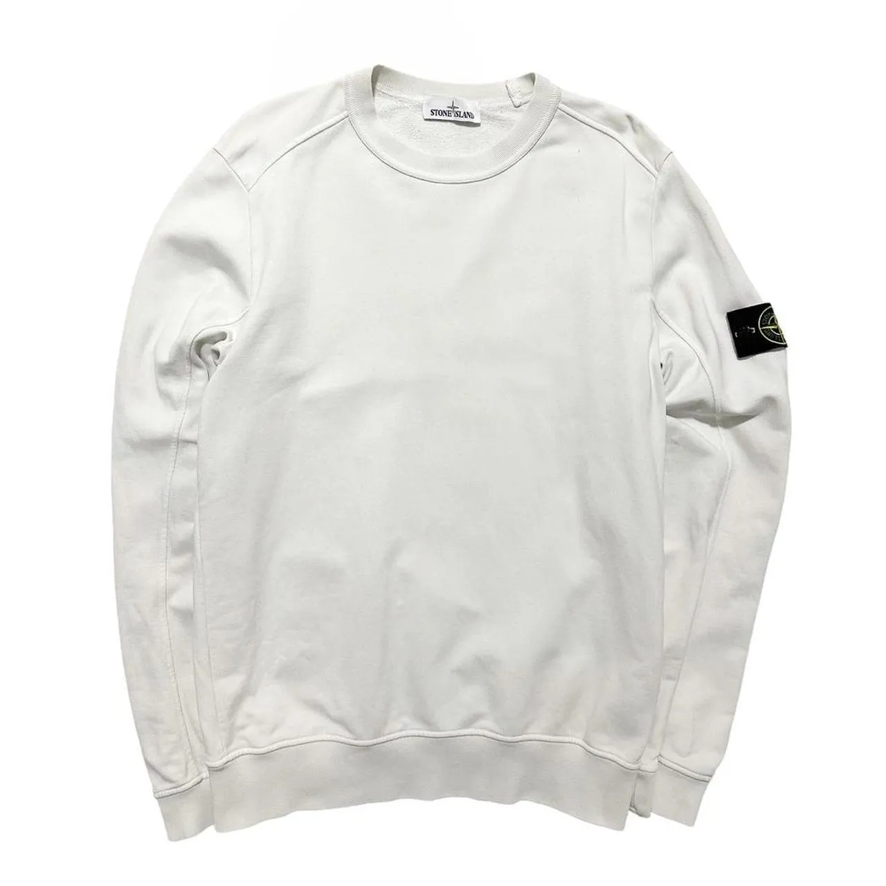 Stone Island White Crewneck Pullover