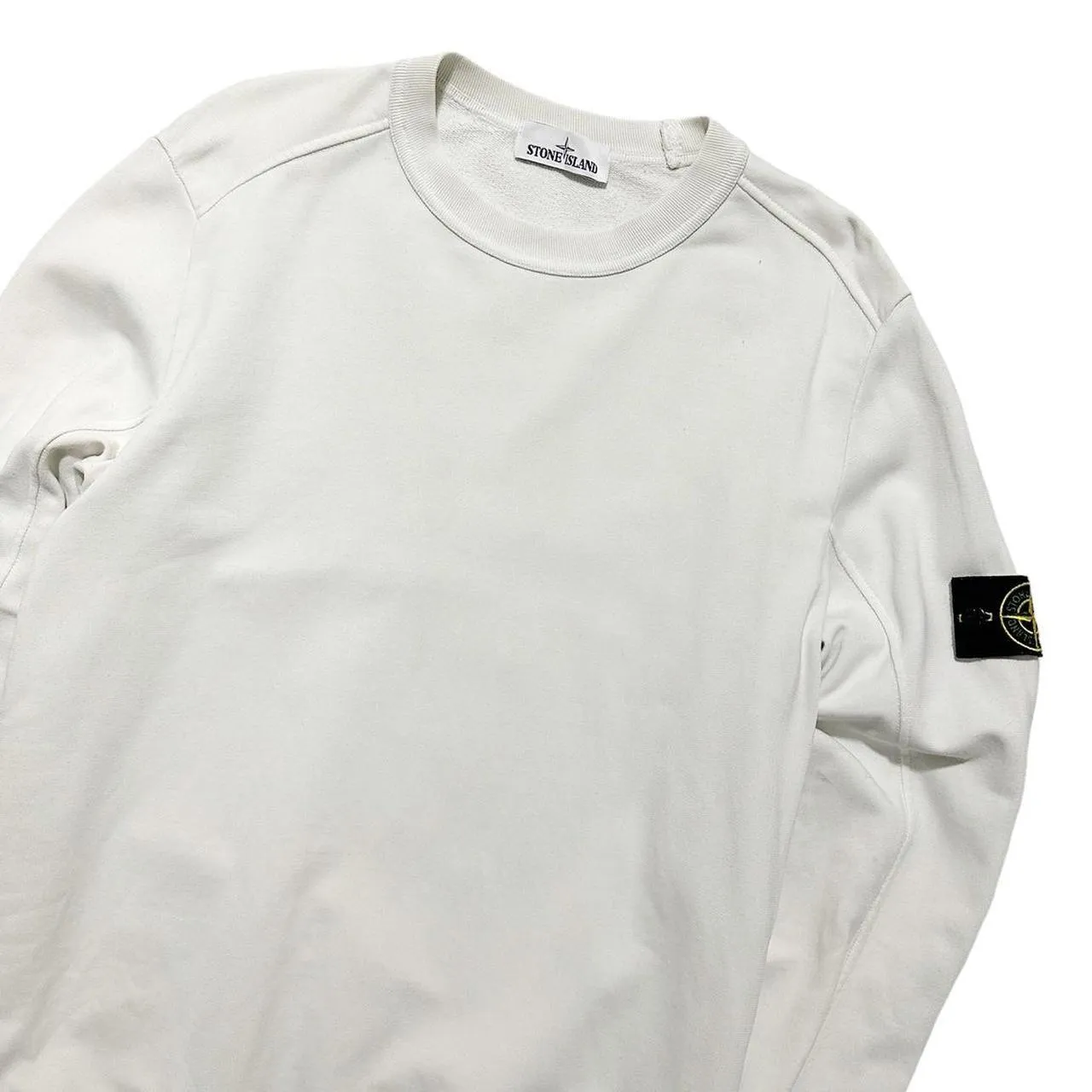 Stone Island White Crewneck Pullover