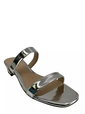 Stuart Weitzman Silver Patent Leather Sandals - Size 8