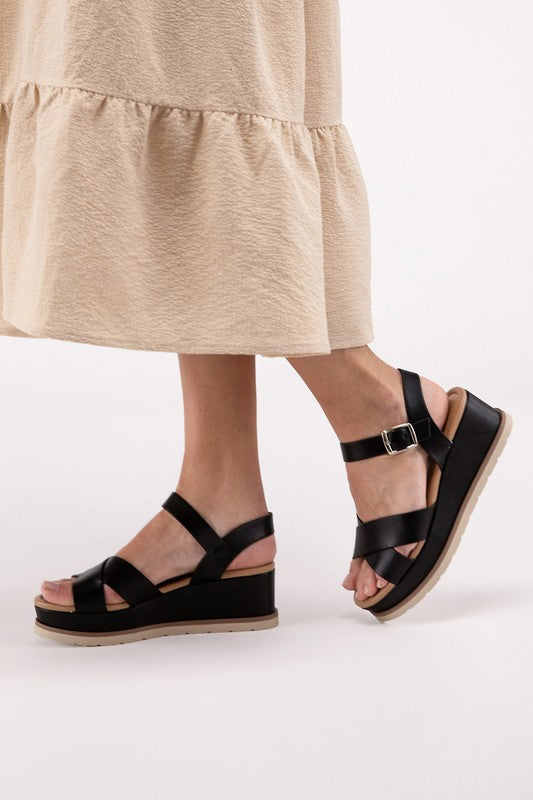 summer wedge sandals, cross strap sandals, summer nights sandals