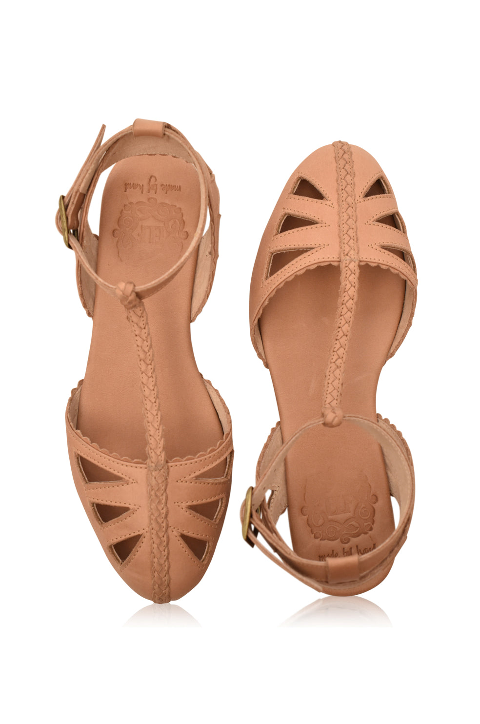 T-strap Leather Sandals for Sale