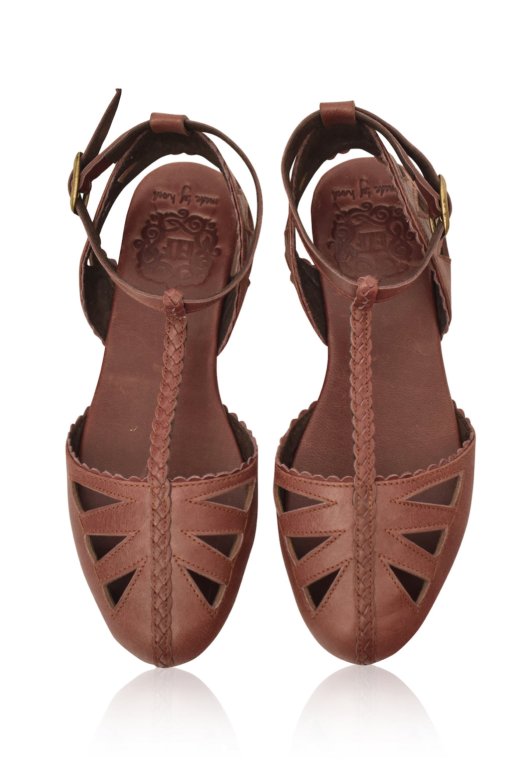 T-strap Leather Sandals