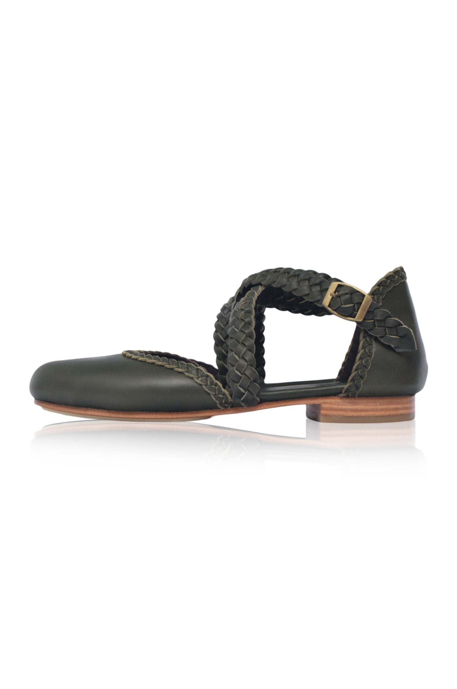 Tallulah Leather Braided Flats - Genuine Leather Flats Available