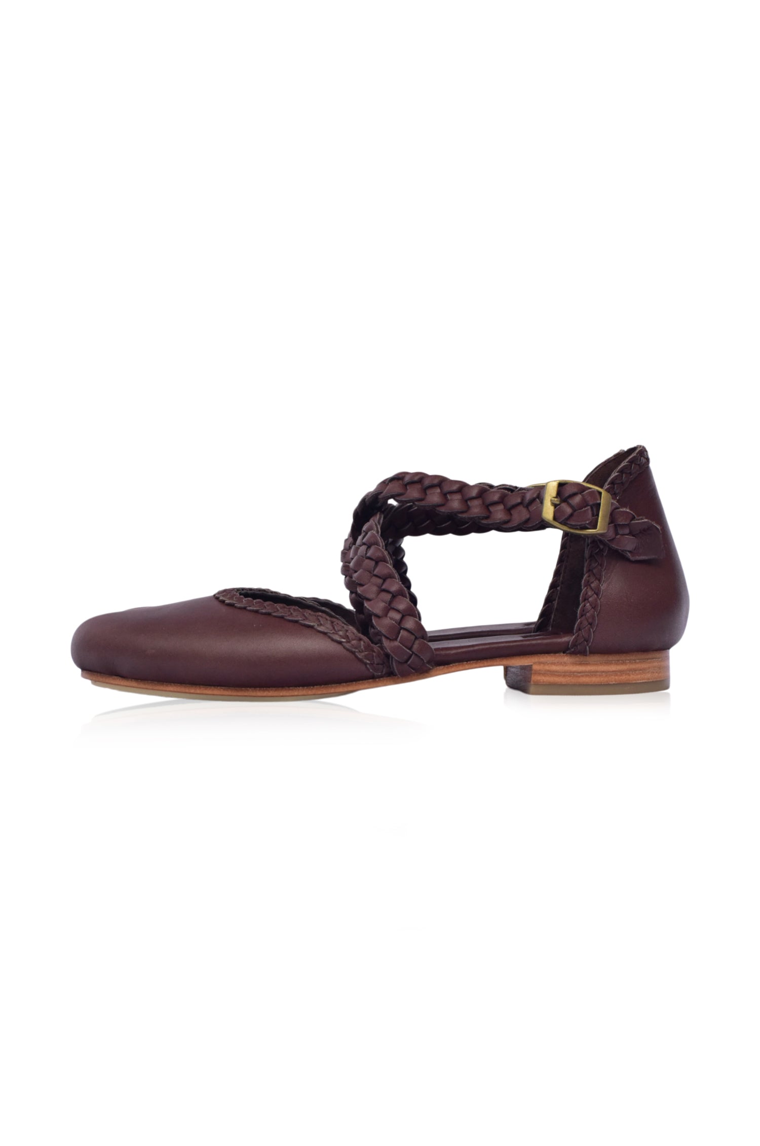 Tallulah Leather Braided Flats - Genuine Leather Flats Available