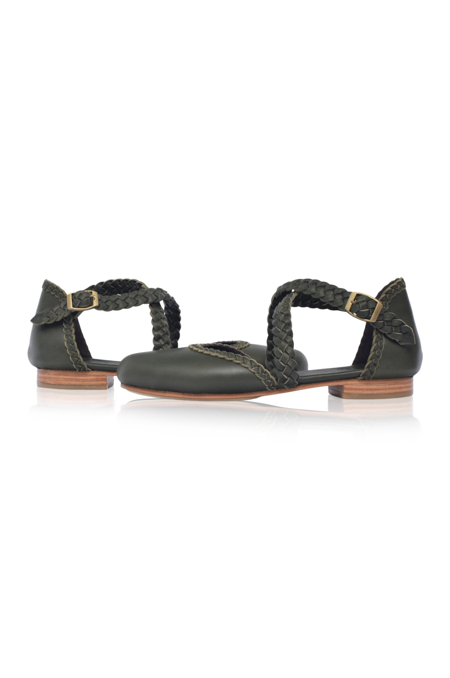 Tallulah Leather Braided Flats