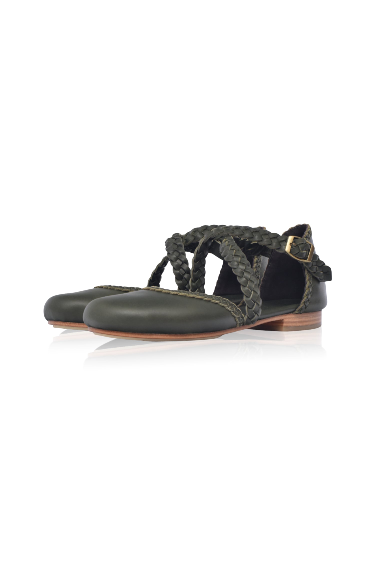 Tallulah Leather Braided Flats