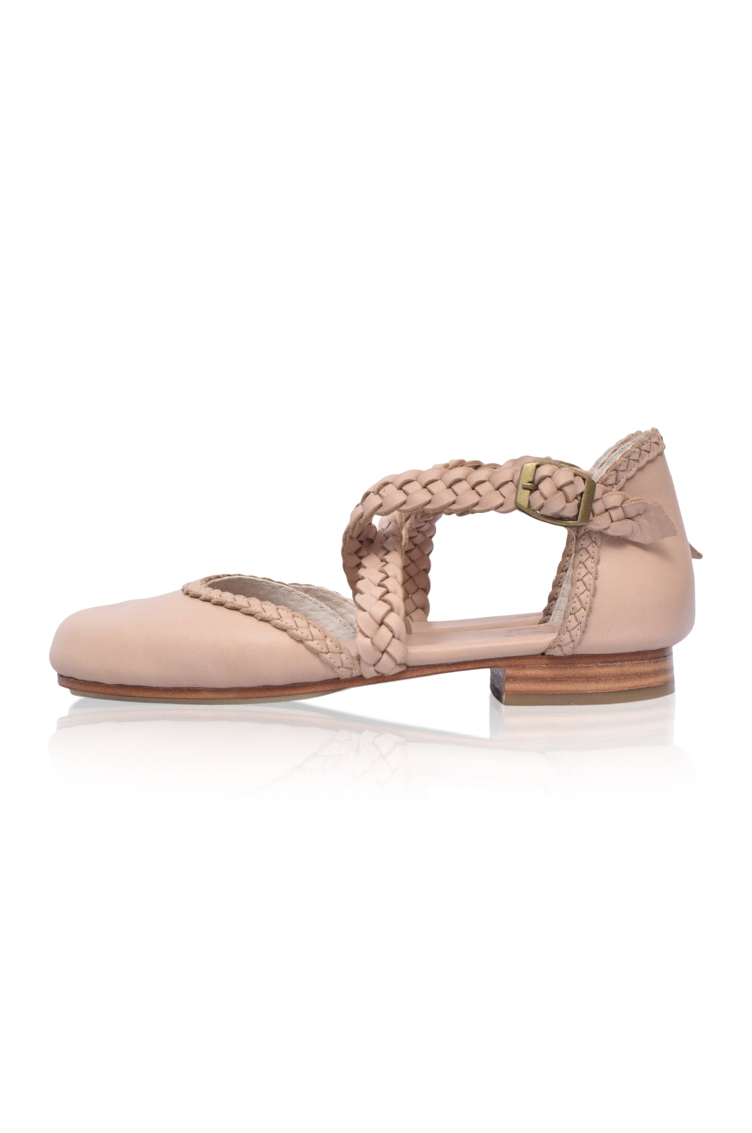 Tallulah Leather Braided Flats