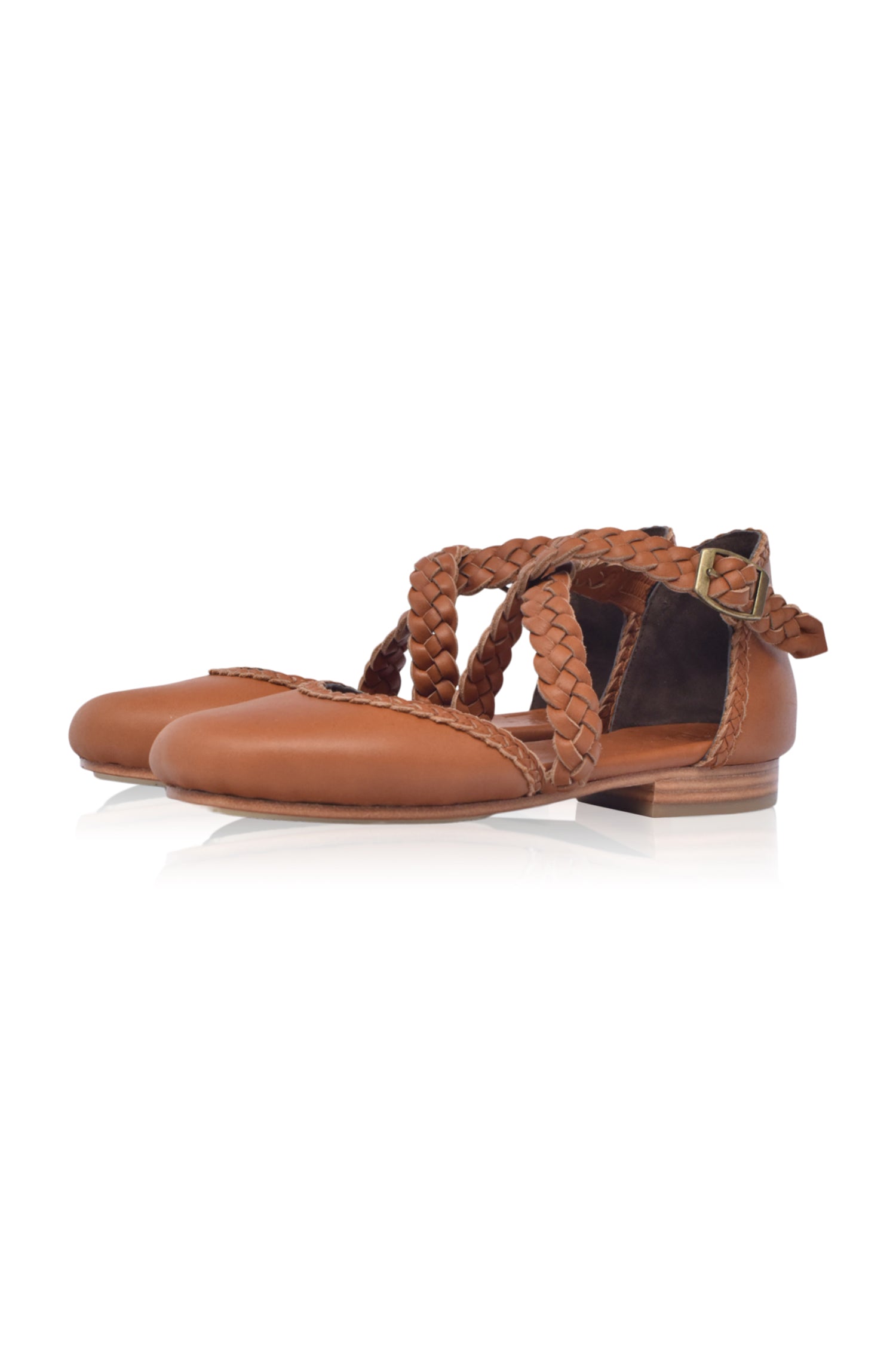 Tallulah Leather Braided Flats