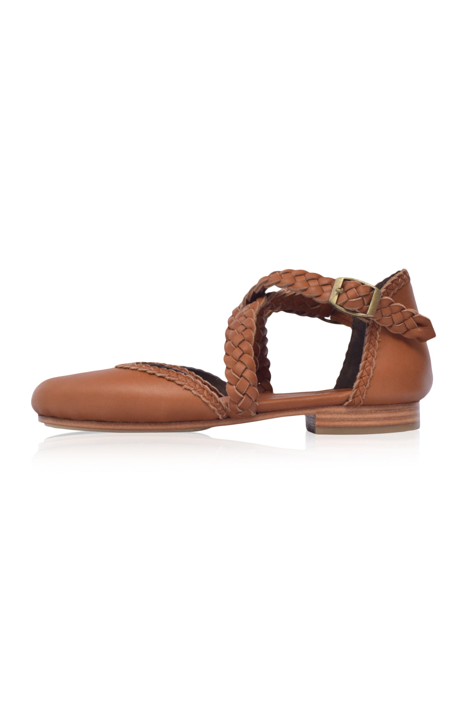 Tallulah Leather Braided Flats